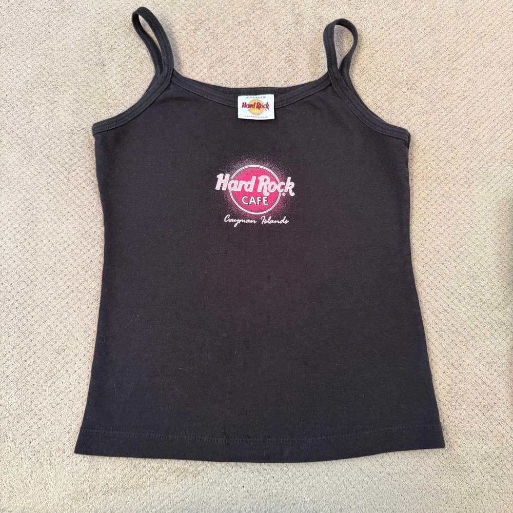 Vintage 2000s Hard Rock Cafe Cayman Islands Tank Top Black Medium Y2K Cami